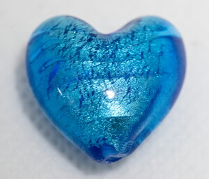 ベネチアンビーズ ハートグランデ ホワイトゴールド/アクアマリーナ 20ミリ アクセサリーパーツ ビーズストーン