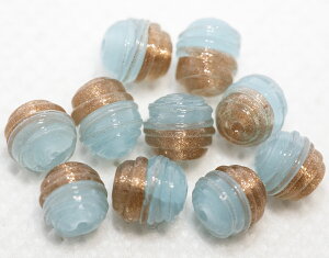 ベネチアンビーズ オセアニカ アヴェントゥリーナ/アラバスターアクアマリーナ 10個入り マシンメイド アクセサリーパーツ ビーズ