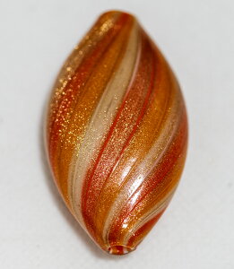 ベネチアンビーズ ジョリー ソフィアート オーバルスキアッチャータ オレンジライン ビーズパーツ アクセサリーパーツ