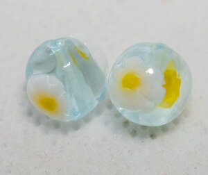 ベネチアンビーズ マルゲリータ アクアマリーナキアリッシマ 8ミリ 2個入り ビーズパーツ アクセサリーパーツ