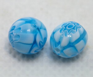 ベネチアンビーズ モレッティ アクアマリーナ 8ミリ 2個入り ビーズパーツ アクセサリーパーツ