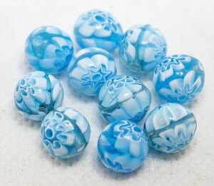 ベネチアンビーズ モレッティ アクアマリーナ 8ミリ 10個入り ビーズパーツ アクセサリーパーツ