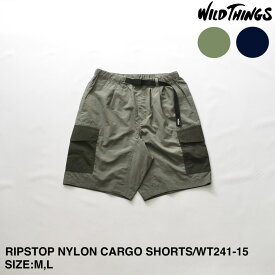 【WILD THINGS】ワイルドシングス RIPSTOP NYLON CARGO SHORTS | メンズ ショートパンツ メンズショートパンツ ショーツ カーゴ カーゴショーツ ナイロン ナイロンショーツ リップストップナイロン ミリタリー ミリタリーショーツ カジュアル シンプル ブランド