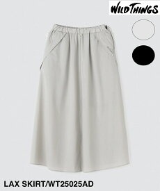 SERVICE PRICE 30割【WILD THINGS】ワイルドシングス LAX SKIRT | レディース スカート ナイロン ナイロンスカート ストレッチナイロン ストレッチナイロンスカート フレア フレアスカート イージー イージースカート ロング ロングスカート ウエストゴム シンプル ブランド