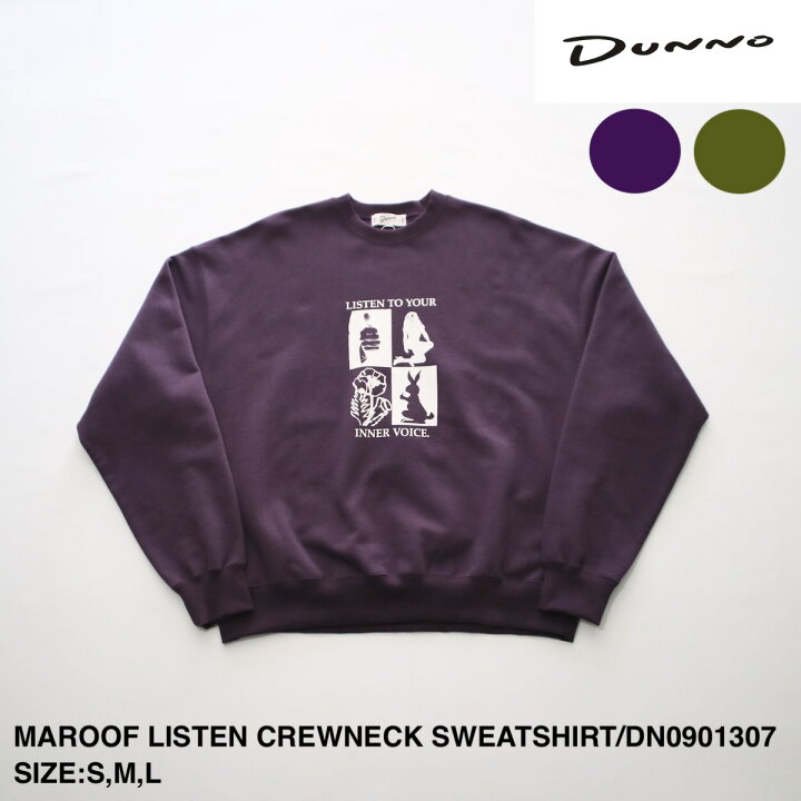楽天市場】SERVICE PRICE 50割【Dunno】ダノウ MAROOF LISTEN CREWNECK 