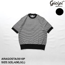 SERVICE PRICE 20割【Gicipi】ジチピ -ARAGOSTA- COTTON SOFT CREWNECK SHORT SLEEVE KNIT SEW | メンズ ニットソー ショートスリーブ ショートスリーブニットソー クルーネック クルーネックニットソー ボーダー ボーダーニットソー アラゴースタ ブランド 半袖 半袖ニット