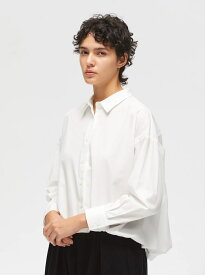 【mizuiro ind】ミズイロインド BALLOON SHIRT | レディース シャツ バルーン バルーンシャツ コクーン コクーンシャツ ロングスリーブ ロングスリーブシャツ タイプライター タイプライターシャツ ショート丈 ショート丈シャツ 長袖 長袖シャツ シンプル ブランド 日本製