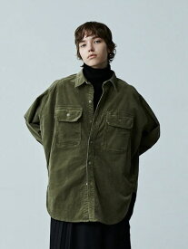 SALE セール 50%OFF【KHA:KI】カーキ MIDDLE FATIGUE SHIRT | レディース シャツ ファティーグ ファティーグシャツ コーデュロイ コーデュロイシャツ レギュラーカラー レギュラーカラーシャツ ミリタリー ミリタリーシャツ ダブルポケット ダブルポケットシャツ ブランド