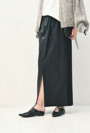 【CHIGNON】シニヨン FAKE LEATHER BAKER SKIRT | レディース スカート レディーススカート フェイクレザー フェイクレザースカート ベイカー ベイカースカート イージー イージースカート ナロー ナロースカート ウエストゴム シンプル ブランド 異素材 異素材スカート