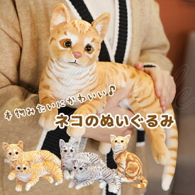 ネコのぬいぐるみ リアル 猫 ねこ 本物そっくり ネコ キャット ぬいぐるみ ドール ひざネコ 置物 オブジェ インテリア かわいい ふわふわ お祝い 誕生日 プレゼント クッション おもちゃ 抱き枕 動物 癒し エミリースタイル emilystyle 60B 80B