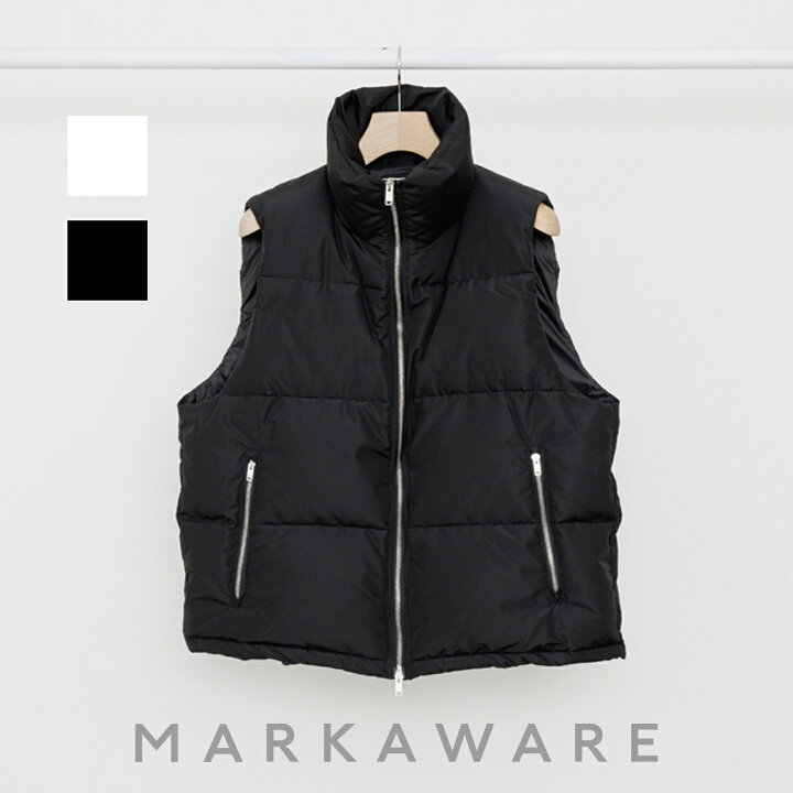 楽天市場】MARKAWARE マーカウェア SILK SHORT DOWN VEST SILK 