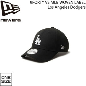 ニューエラ キャップ NEW ERA 9FORTY VS MLB WOVEN LABEL ロサンゼルス・ドジャース ブラック 帽子 ポリエステル