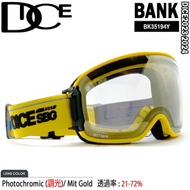 スノーボード スキー ゴーグル 23-24 DICE ダイス BANK バンク 調光×MITゴールドミラー 23-24-GG-DIC 調光レンズ 換気 くもらない
