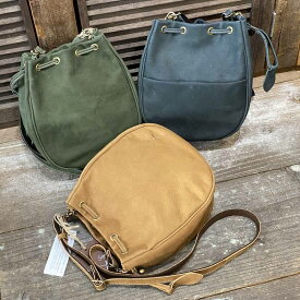 定価24,200円よりSALE！【Ain Soph（アインソフ）】牛革/ヌバックレザー巾着ショルダー兼手提げバッグ（ASE1702-NBK）※ヌバックは革の銀面（表側）を擦り毛羽立たせています　レディース　巾着バッグ【レザーバッグ革財布専門店Vertigo/ヴァーティゴ】