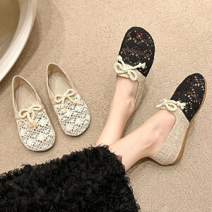 総レース スリッポン メッシュ パンプス スニーカー 森ガール フラットパンプス 痛くない ぺたんこ コットン 走れる 歩きやすい 通気性抜群 疲れない バレエ ラウンドトゥ 夏 靴 オールメッ