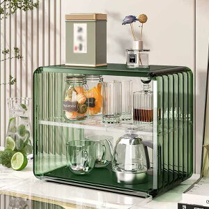 箱収納 ミニ食器棚 キッチンラック 収納ケース 食器棚 ラック 卓上 上置き ボックス キッチン 収納ボックス 棚 キッチン 食器 収納 ミニキッチンキャビネット 扉付 おしゃれ 小型 2段 カウン