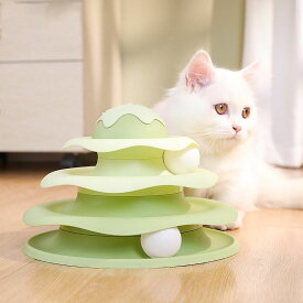 猫 おもちゃ ボール ぐるぐるタワー 遊び 3層回転タワー ボール回転盤 猫じゃらし付き ストレス発散 留守番対応 トラックボール 知育玩具 ペット遊び道具 遊び好き 運動不足解消