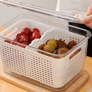 冷蔵庫 収納ケース 野菜水切り器 冷蔵庫収納用フレッシュボックス 蓋つき 多機能 食品収納ボックス き キッチン収納 環境にやさしいサラダ収納容器 通気穴付き 野菜フルーツチーズ用