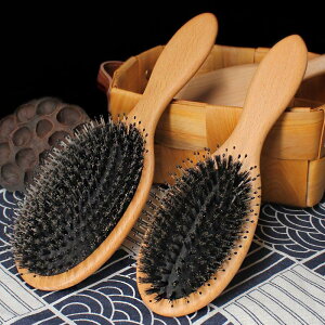 ヘッドスパブラシ 豚毛 ヘアブラシ ヘアブラシ頭皮マッサージ木製櫛ブラシ 魔法のブラシ 髪の毛 美髪髪 ブラシ天然豚毛ブラシ ケント ブラシ 髪静電気防止血行促進 疲れ解消