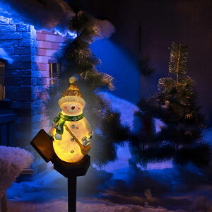 2本セット ソーラーライト LED クリスマス サンタクロース 雪だる 埋め込みライト かわいい 屋外ガーデンデコレーションライト イルミネーションライト 庭園灯 芝生ランプ 自動点灯 芝生 庭