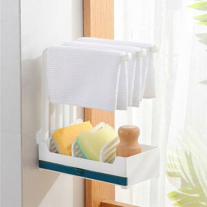 【 】 多機能 スタンド式 収納ラック 台所収納 キッチン シンク用品 スポンジ置き 布巾ハンガー ふきん掛け 水切り ふきんハンガー