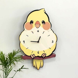 オウム 振り子時計 掛け時計 静音 壁掛け時計 30*48cm 鳥モビールクロック しっぽ 左右に揺れる 木目 木製 ウッド 木 ナチュラル かわいい オウム キュート おしゃれ 小屋 子供 子供部屋 幼稚園