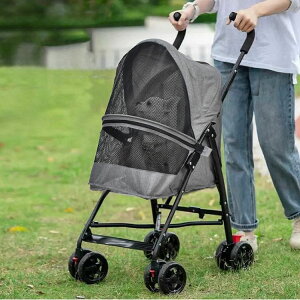 ペットカート キャリーカート 4輪 ペット用バギー 犬 猫 折り畳み 小型犬 耐荷重15kg 飛び出し防止 ペット用品 お散歩 高齢犬 前輪360度回転 後輪ロック