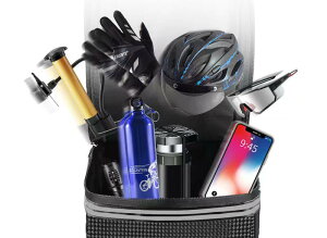 リアバッグ 自転車用品 取っ手付き 反射板付き ブラック PUレザー シンプル かっこいい 大容量 防水 サイクリング