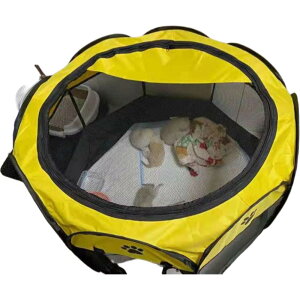 ペット用サークル ペットテント ペットハウス 犬用 猫用 ペット用 114×114×58cm ペットケージ ペットサークル 八角系 折りたたみ式 メッシュ 通気性 仕切り ファスナー 防水 簡単 コンパクト