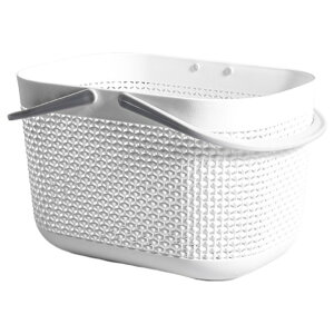 お風呂バスケット かご 用 収納ボックス 持ち手付き 水切り穴 シャワーバスケット 小物入れ 持ち運び便利 防水 整理 バス用品 バスルーム 化粧品収納 おもちゃ入れ 温泉