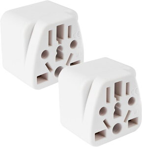 2個セット 多国間変換プラグ(海外の電化製品を使用)転?用 コンセント 10A/100-250Vプラグ BF/B/C/G/L/J→A 旅行用海外変換プラグ 海外トシェーバー,電動歯ブラシ等々使用する 中国/韓国/英国/欧