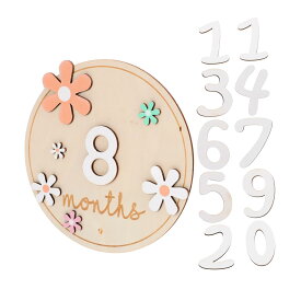 11 個セット ベビー マイルカード 木製クラフト マイルストーン サイン 新生児用 月間マイルストーン 写真小道具