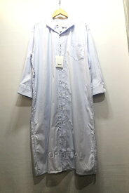 【中古】経堂) ティッカ TICCA オープンカラーシャツワンピース TBDA-105 サイズF サックス 定価3.3万 日本製 レディース