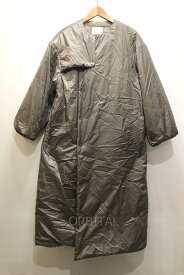 【中古】経堂) ハイク HYKE 内キルティング 中綿 ロング コート 2022年 222-17347 サイズS 定価9.6万位 カーキ系 レディース