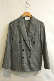 【中古】二子玉)COUTURE D'ADAM クチュールドアダム DOUBLE GLENCHECK オーバーサイズダブルグレンチェックジャケット 36 ※シミ