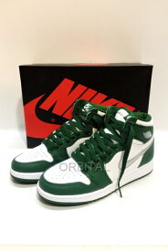 【中古】代官山)ナイキ NIKE AIR JORDAN 1 RETRO HIGH OG GS 575441-303 エアジョーダン ゴージグリーン サイズ24cm 美品