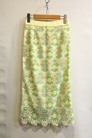 【中古】二子玉)GRACE CONTINENTAL グレースコンチネンタル フラワーレースタイトスカート 36 美品 定価￥39,600- 日本製
