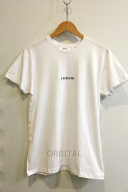 【中古】二子玉) LARDINI ラルディーニ 未使用 半袖 ロゴTシャツ ホワイト コットン100％ メンズ S イタリア製