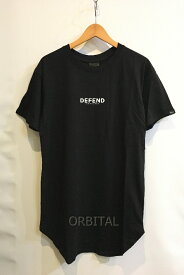 【中古】二子玉) DEFEND PARIS ディフェンド パリス ANGELO 半袖 ロング丈Tシャツ 半袖 ブラック バードプリント 2 定価￥8,710- 美品