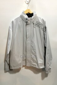 【中古】代官山)シュプリーム Supreme 24FW spellout Embroidered track jacke スペルアウト トラックジャケット M グレー