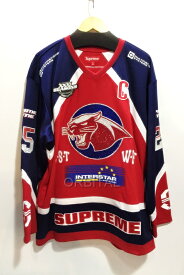 【中古】代官山)シュプリーム Supreme 25SS Rhinestone Hockey Jersey ラインストーン ホッケージャージ ネイビー M