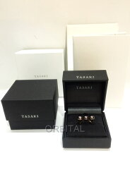 【中古】代官山)TASAKI タサキ バランス エラ ブラックリング 3連パール サイズ14号 ブラック×ゴールド 18KYG 南洋真珠 黒蝶