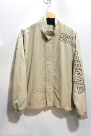 【中古】代官山)シュプリーム Supreme 23FW Spellout Embroidered Track Jacket ロゴ ジップブルゾン ベージュ サイズS