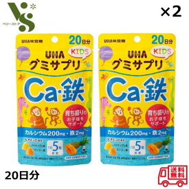 グミサプリ キッズ KIDS Ca・鉄 20日分 110g x2個セット UHA味覚糖 パイナップル味 マンゴー味 鉄 グミ キッズ カルシウム