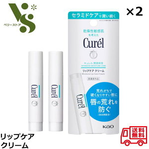 花王 キュレル リップケア クリーム 4.2g x2個セット Curel リップ 乾燥 保湿 セラミドケア 唇 荒れ 低刺激 医薬部外品 89
