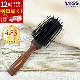 プロフェッショナル セラミック ヘアブラシ ブローブラシ ロールブラシ 耐熱 静電気防止 美容師 プロ用 サロン用 前髪 セット用 髪通りなめらか ツヤ髪 くし プレゼント ギフト 日本製 送料無料 VESS ベス工業 C-2000A