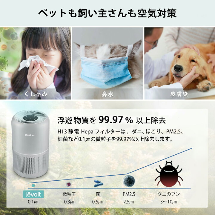 楽天市場】【2,200円OFFクーポン】Levoit 空気清浄機 Core P350 脱臭 