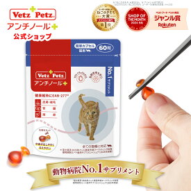 【公式】 アンチノール プラス 簡単カプセル 60粒 猫 サプリ サプリメント 猫用 ペット 関節 健康 皮膚 免疫 腎臓 脳 高齢 シニア モエギイガイ ナチュラル 動物 DHA EPA