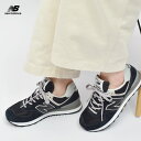 ニューバランス スニーカー レディース new balance WL574 ローカット シューズ ブランド カジュアル ロゴ シンプル おしゃれ 定番 人気 通勤 通学 靴 レザー スウェード 歩きやすい ブラック 黒 ワイズB 女性 大人 上品 旅行 WL574EVB