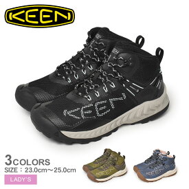 キーン トレッキングシューズ レディース スニーカー ハイカット ブーツ 防水 雨の日 レイン 軽量 アウトドア ブランド 登山靴 KEEN ネクシス エヴォ ミッド ウォータープルーフ 防水ハイキングシューズ 黒 ブラック 青 ブルー カーキ